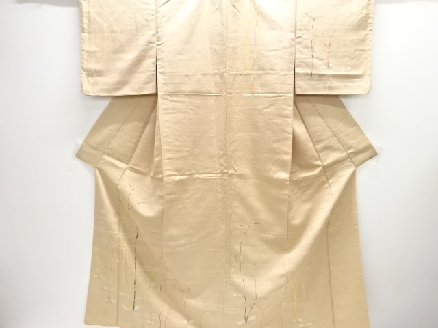 JAPANESE KIMONO / ANTIQUE KIMONO / SILK / HAND WOVEN TSUMUGI / BRANCH